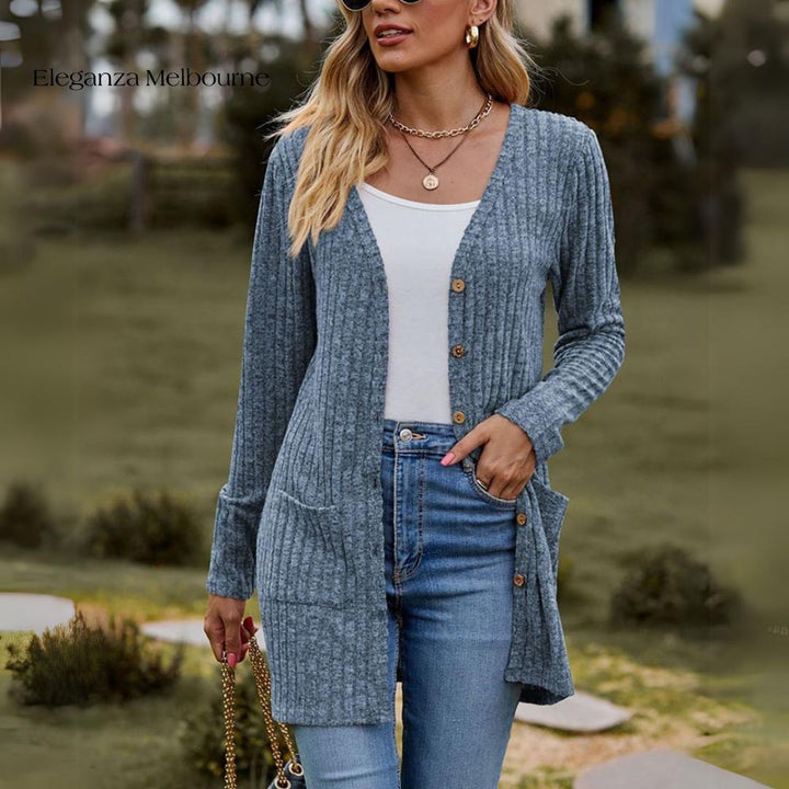 Rosie Ribbed Solid Long Sleeves Jacket