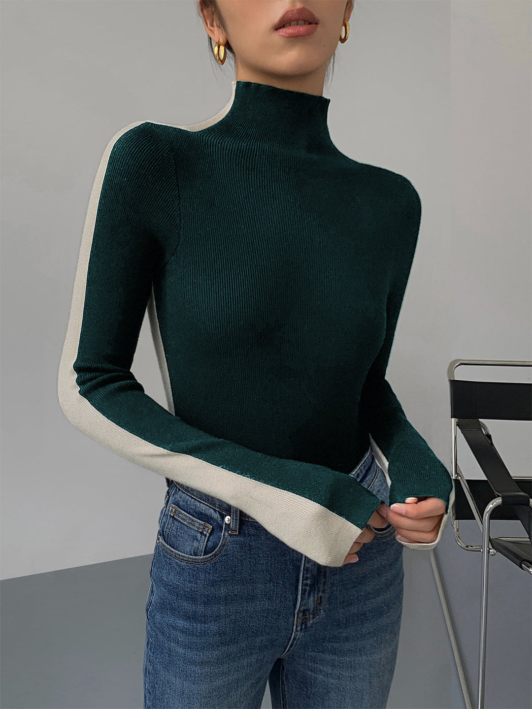 THIA | ELEGANT TWO TONE SWEATER