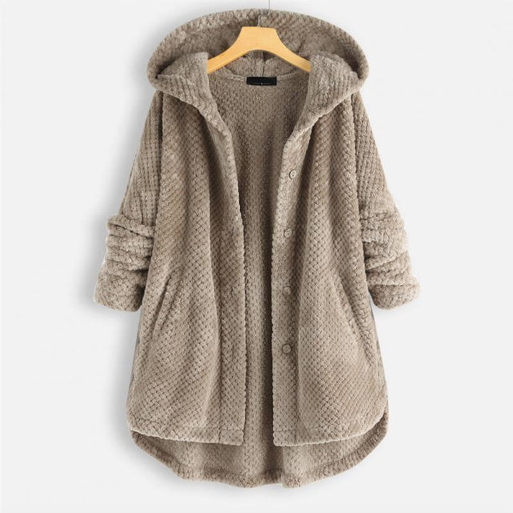 CECILY | HOODED RIBBED COAT