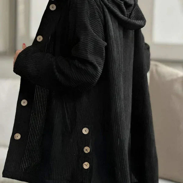 CECILY | HOODED RIBBED COAT